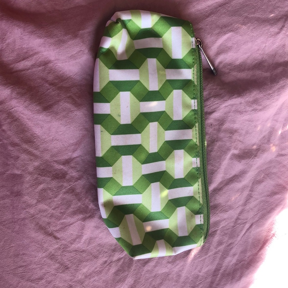 Green cosmetic bag